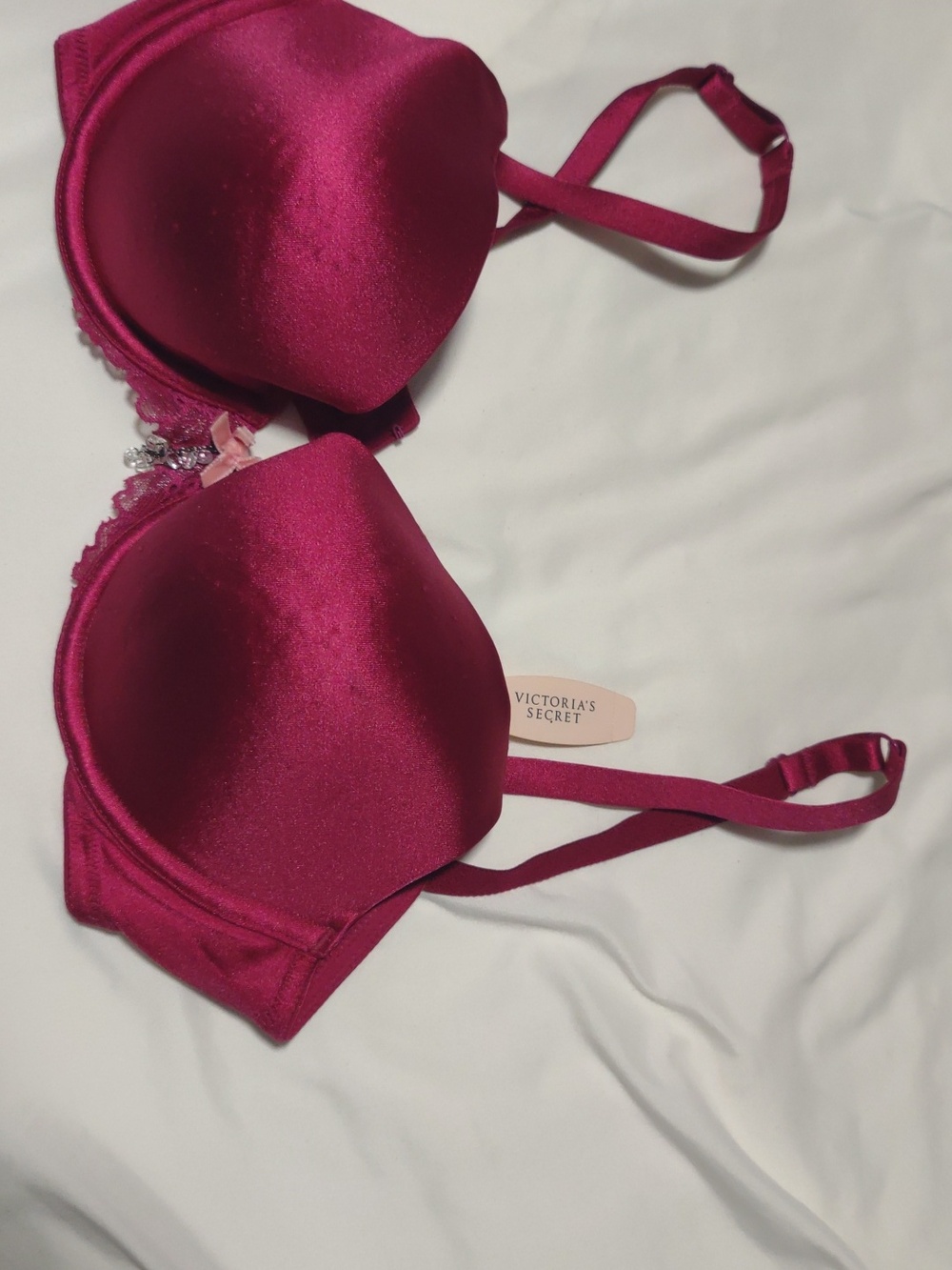 Victoria's Secret Nylon Underwire Push Up Bra in Berry Pink From The 2000's